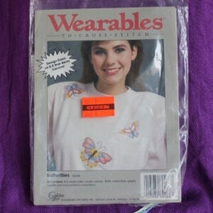 Wearables to cross stitch butterflies